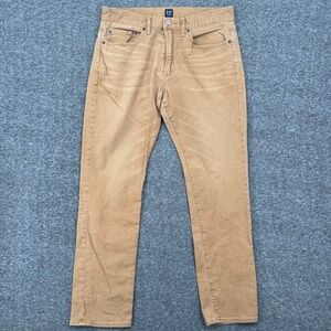 Gap Slim Denim Jeans Mens 32x30 Camel Brown Stretch Cotton Five Pocket Pants